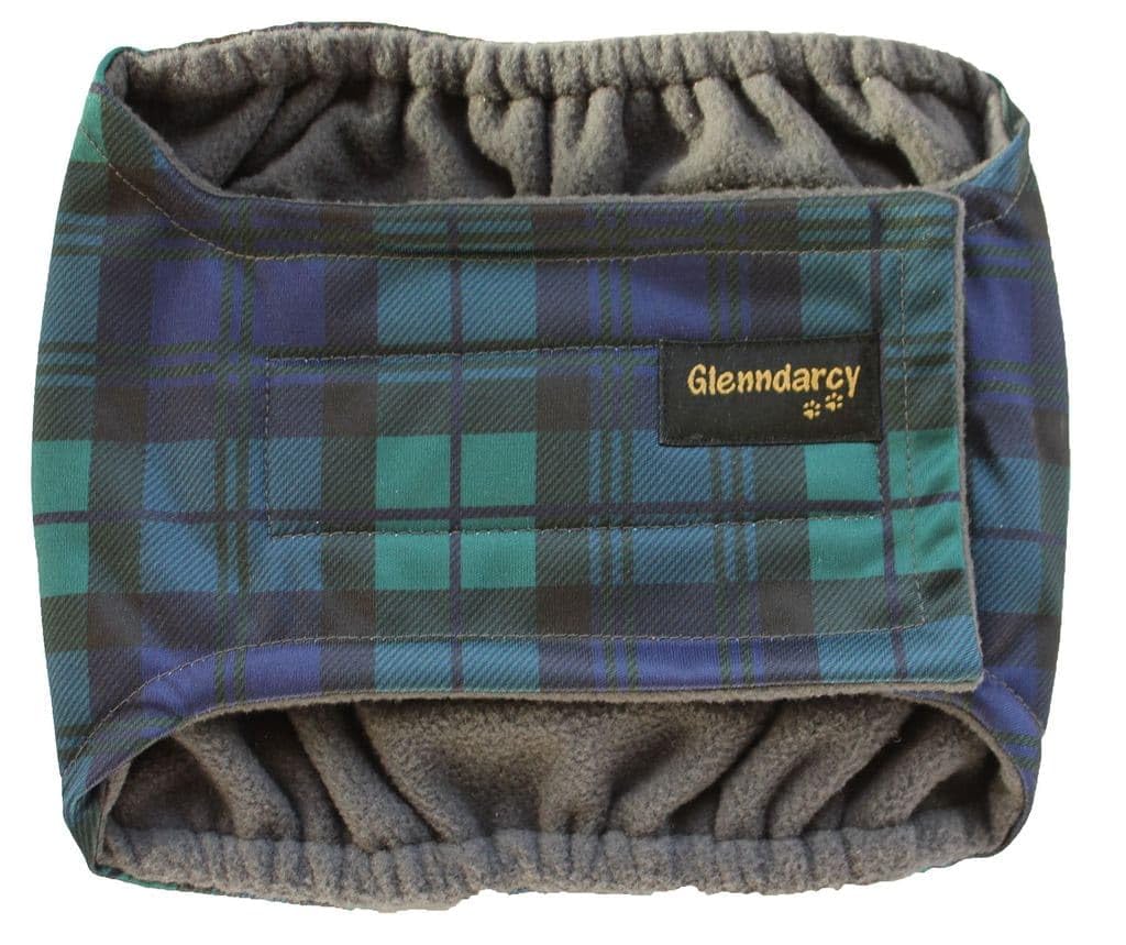 Glenndarcy Male Dog Belly Band - Urine Incontinence (XS Long Band only, Black Watch) — image 1