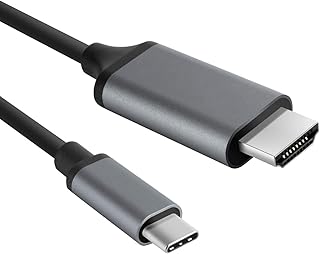 VOLT PLUS TECH USB-C/PD 4k HDMI Cable Compatible with Your Nokia X100 with Full 2160p@60Hz, 6Ft/2M Cable [Gray, Thunderbolt 3 Compatible]