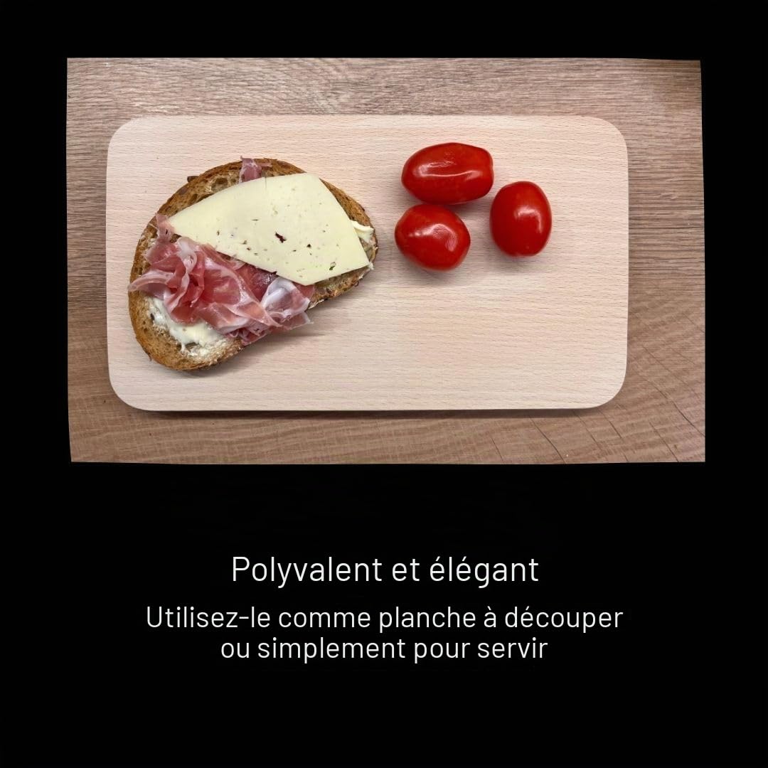 Lot de 70 planches petit déjeuner bois hêtre – Planche cuisine rectangulaire 23x15 cm – Planche à graver bois naturel non traité