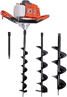 Vista 1 de 71CC Hole Digger Heavy Duty Gas Powered Post Hole Digger with 3pcs Earth Auger Spiral Drill Bits and 12 Inch Extention Bar Rod for Planting Post