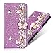 Produktbild Flip Ledertasche für iPhone XR,Stand Funktion Diamond Sparkle Billig Glitter Glitzer Musterg Soft Slim Retro Bookstyle Karteneinschub Magnet Wallet Hülle Schutzhülle