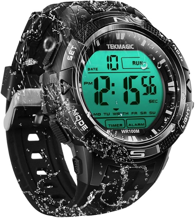 BANGLIN 100m Digital Submersible Waterproof Swimming Wristwatch with