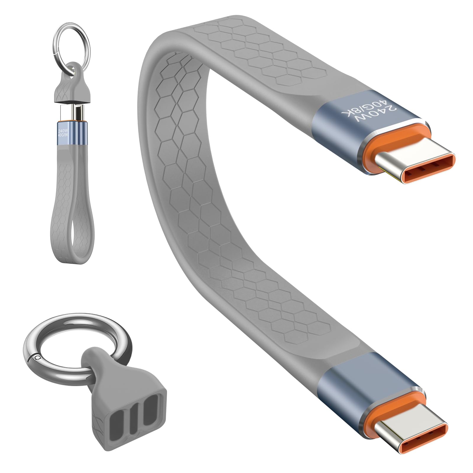 AOOSU USB C Kabel Kurz, USB 4 Kabel, 240W USB C auf USB C Kabel Tragbar 13cm USB C Ladekabel Schnelllade, 40Gbps Datenübertragung, USB Type C Ladekabel für Huawei, Samsung S24 S23 S22, iPad Pro