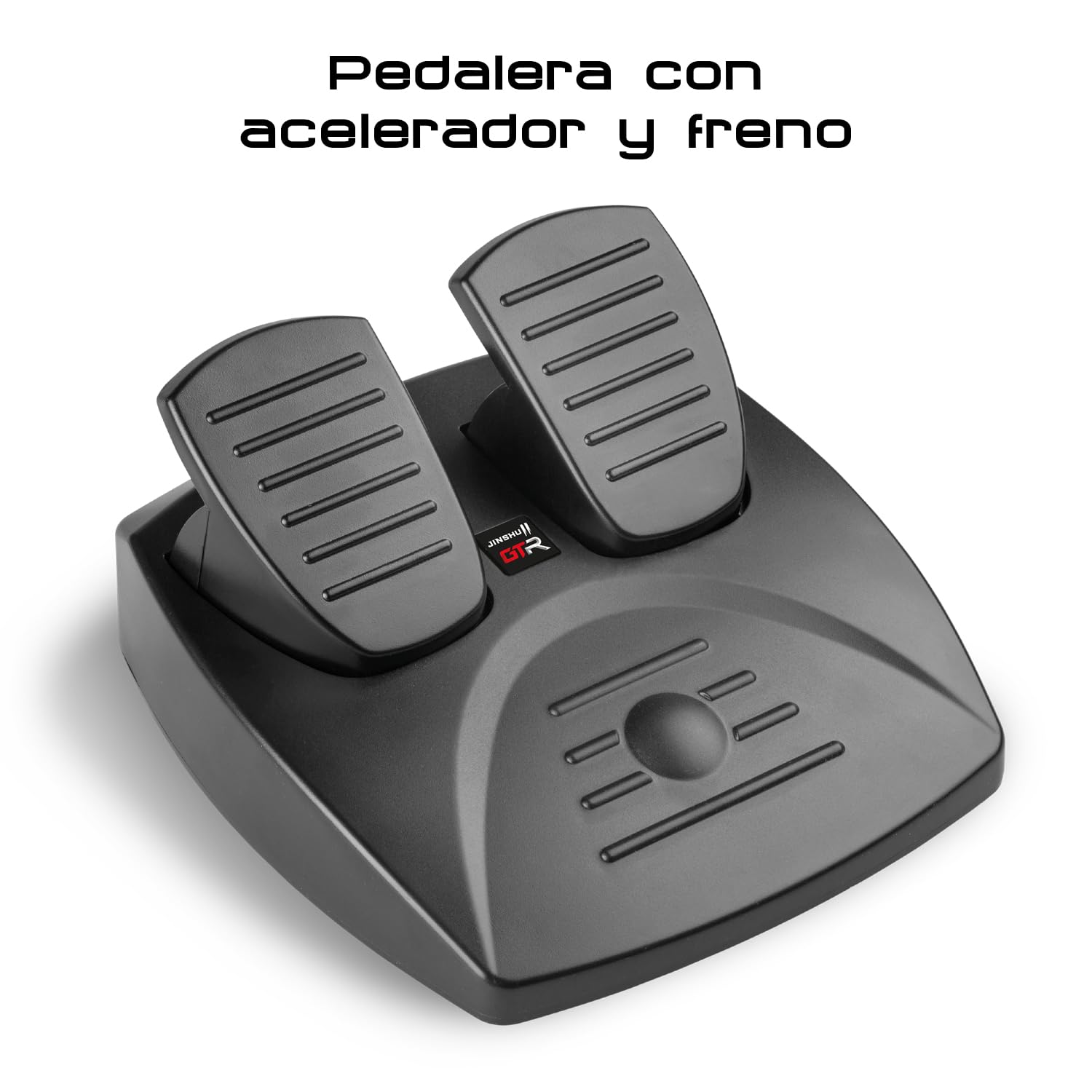 JINSHU 2 GTR RACING WHEEL - INDECA Volante de Carreras con Pedales (compatible con Playstation 4, Playstation 3, Xbox, Switch y PC)