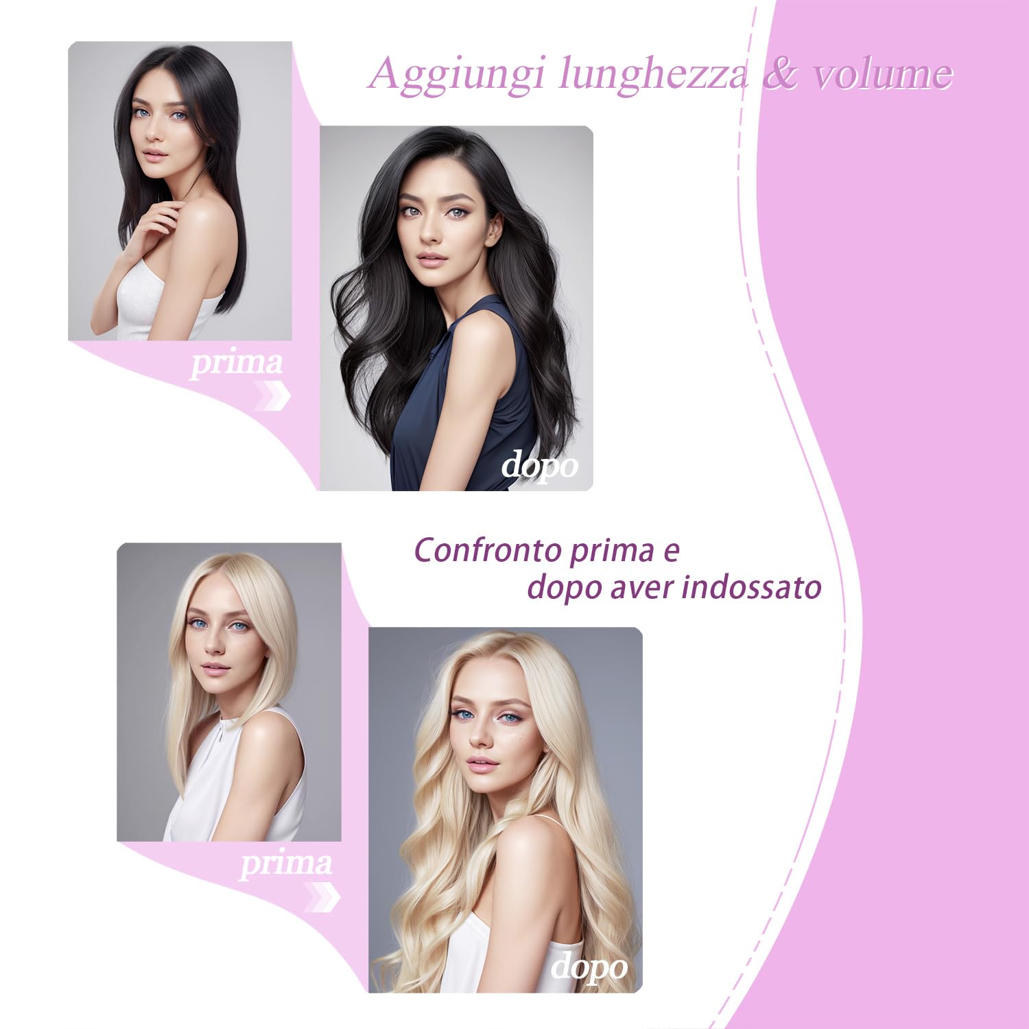 LieblichWelle Extension Capelli Veri Biadesivo Jet Nero 50 cm, 20 pz, 50 g, Salon-Grade Qualità, Facili Comode da Indossare Per le Giovani Donne (Jet Nero, 50 cm)