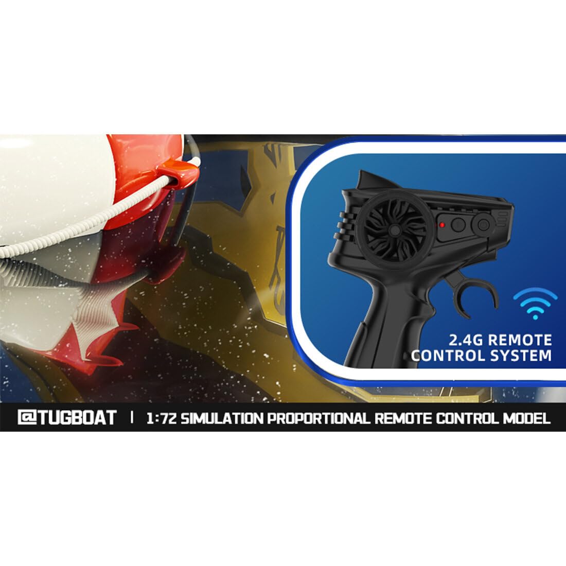 NULA Barco teledirigido turbojet 1:72, 8 km/h, rápido, impermeable, eléctrico, modelo de remolcador para piscinas, lagos, ríos, lancha rápida, regalo para adultos y adolescentes