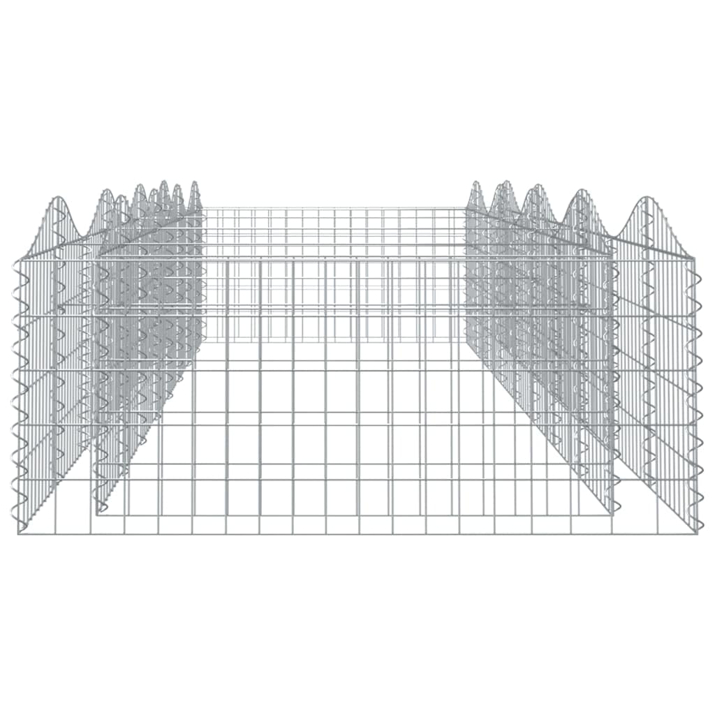 Jardinera de gaviones galvanizada con arco de 400 x 100 x 50 cm como cesta de gaviones estable y maceta para el jardín de hierro