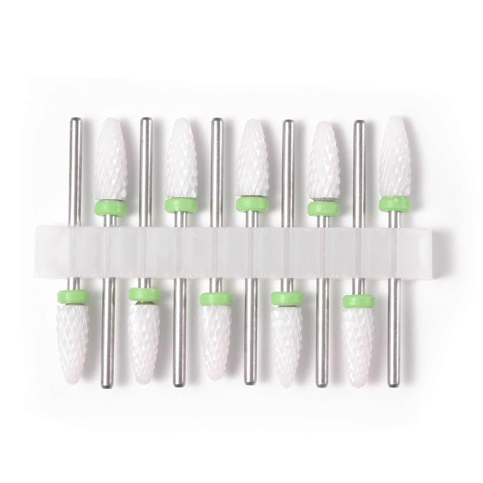 siyuwuro 10Pcs Ceramic Nail Drill Bit 3/32'' Shank Nail Drill Bit Corn Shape Ceramic Nail Drill Bit Professional Nail Drill Bit For Manicure Pedicure