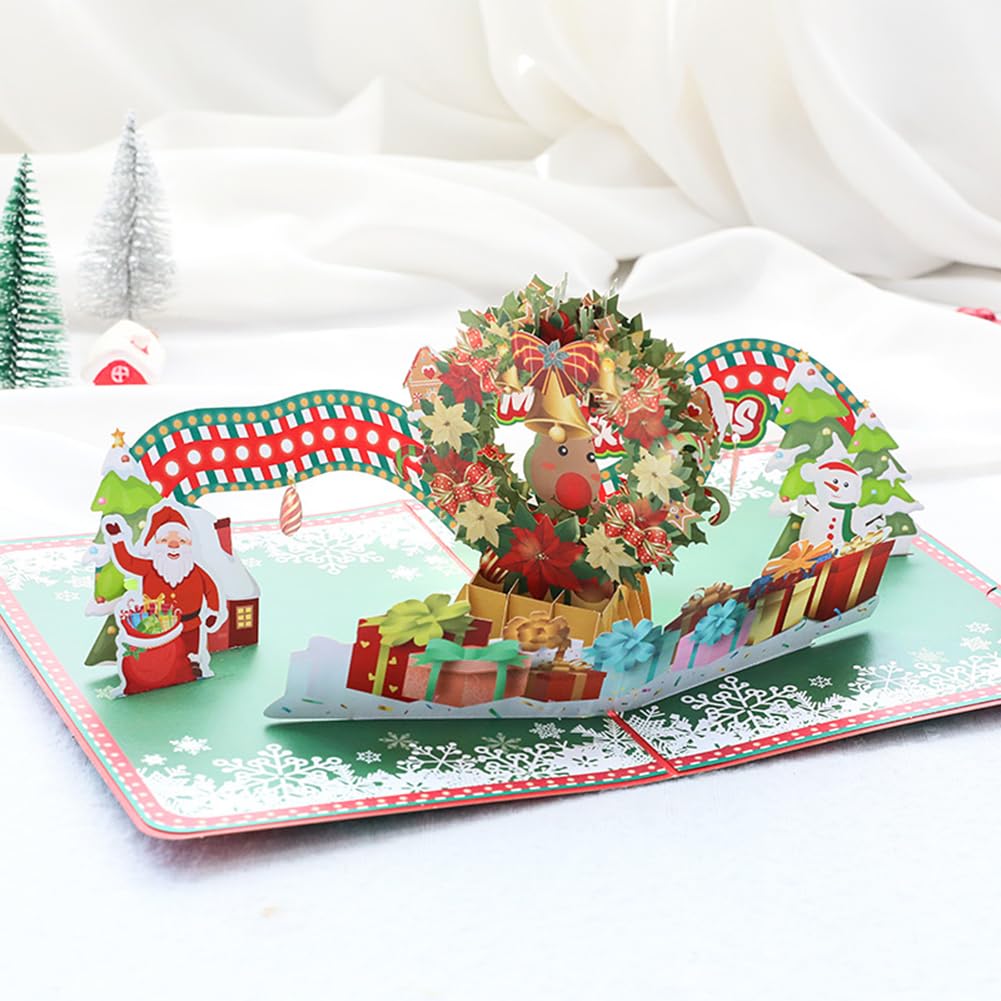 Carte De Noël Avec Ensemble D'enveloppes, Carte De Joyeux Noel 3D Pop Up Cartes De