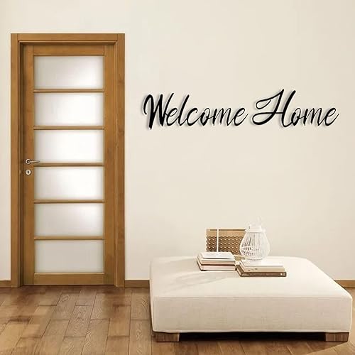 Decoración artística metálica para pared de Welcome Home, letrero de pared de metal, letras artísticas para pared para interiores y exteriores, para