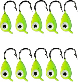 Azjachiny - Tungsten Jig Kit (10 Jigs) (Size: 7mm) Jigs Winter Ice Fishing Jigs for Crappie Perch Bluegill Bass Whitefish Walleye