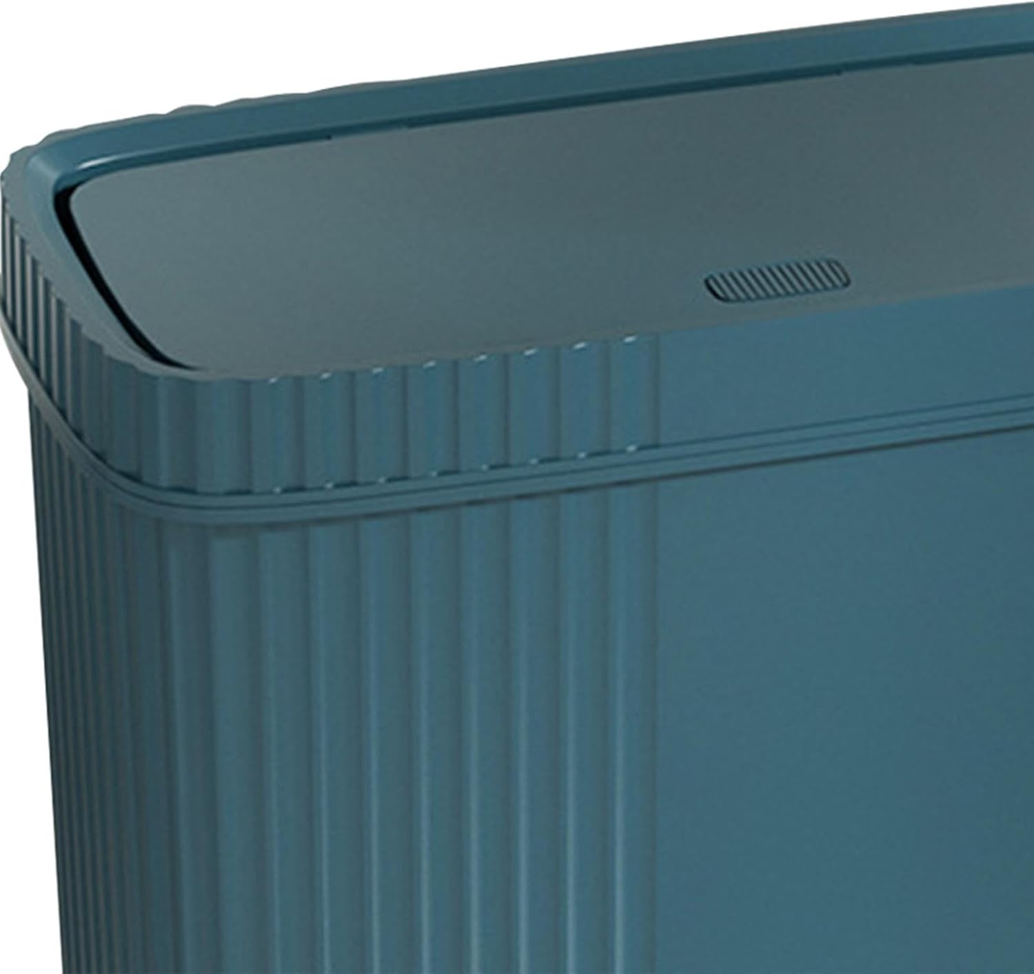 Slim Narrow Bathroom Trash Can Wastebasket for Toilet Rectangular 11x5.3x10.7inch Garbage Container, Dark Green