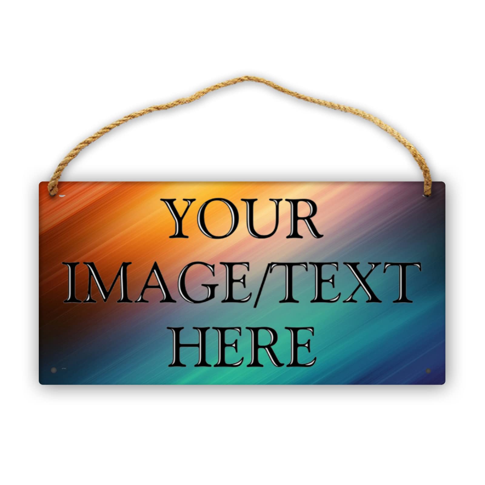 AOOEDM Personalised Hanging Wooden Sign Colorful-Gradient Personalised Door Plaque with Your Text Name Home Decor Man Cave Street Sign Welcome Sign