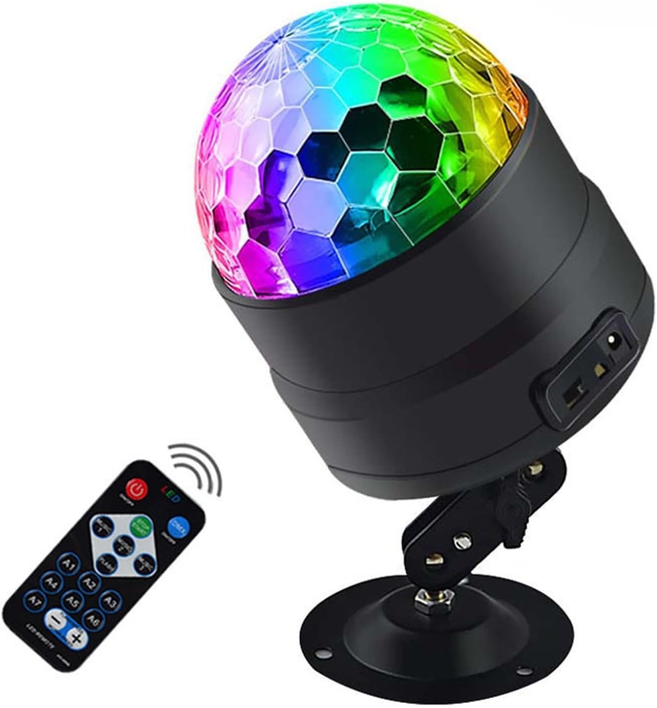 Sound Activated Party Lights with Remote Control Dj Lighting, RGB Disco Ball, 7 Color and USB Plug in for Car Home Room Parties Kids Birthday Dance Wedding Show Club Pub(B)