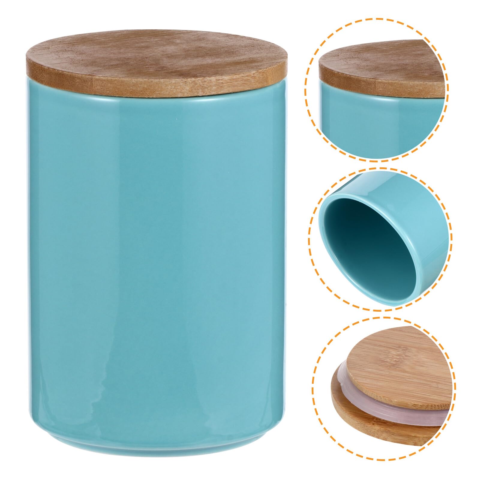 DOITOOL Barattolo Sigillato in Ceramica 900ml Coperchio, Contenitore per Cereali e Conservazione Alimenti da Cucina, Resistente All’umidità per Tè, Frutta Secca e Snack
