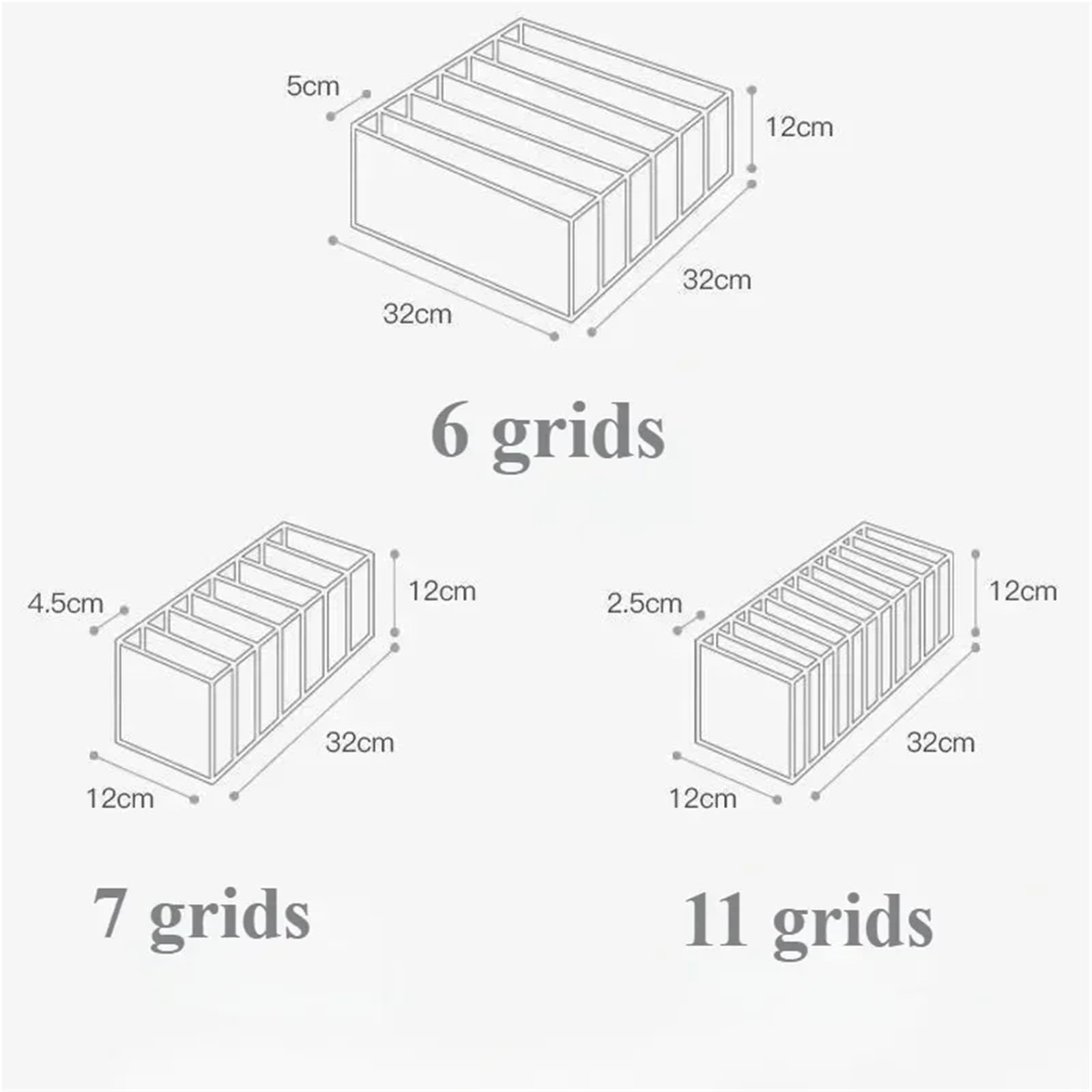 Cajón plegable de la caja del organizador almacenamiento los calcetines | Divisor de malla de tela no tejida de varios tamaños for armario(11 grids)