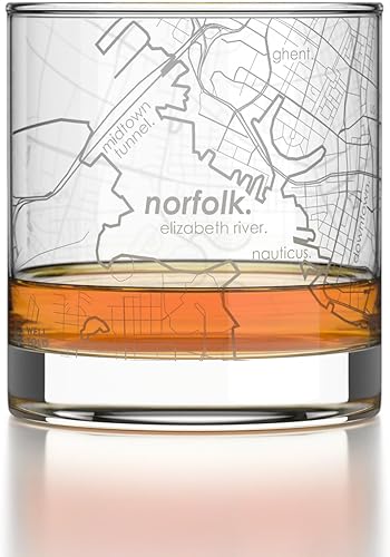 Vista 241 de Well Told Vaso grabado de Washington DC Map Rocks, vidrio de whisky antiguo (11 onzas, transparente), regalo para los amantes del whisky 147-Claro