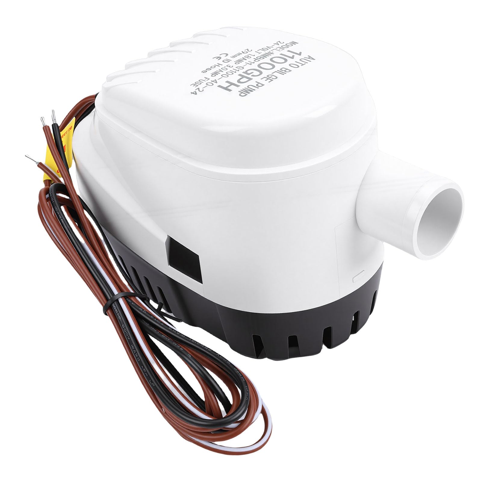 Pompa di Sentina Automatica per Barche, Pompe di Sentina Automatiche per Barche 24V 1100GPH, Pompa di Marina con Interruttore a Galleggiante Incorporato Uscita 1-1/8 Pollice per Varie
