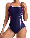 Womens Adjustable Strap One Piece Swimsuit Athletic Bathing Suit Competitive Swimwear