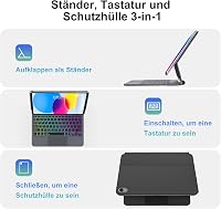 SENGBIRCH Magic Keyboard iPad 11/10.9 Tablethez - Német QWERTZ Billentyűzet Tokkal, Háttérvilágítással, Multi-Touchpaddel, Apple Ceruza Tart 5