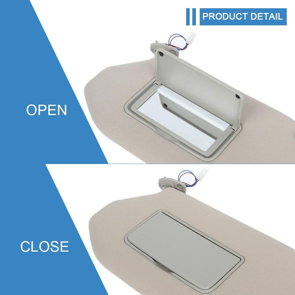 ECCPP Tan Beige Sun Visor Left Driver Side fit for 2013-2018 Pathfinder 2014-2017 for Infiniti QX60 2013 for Infiniti JX35 Automobile Windshield Visor with Sunroof