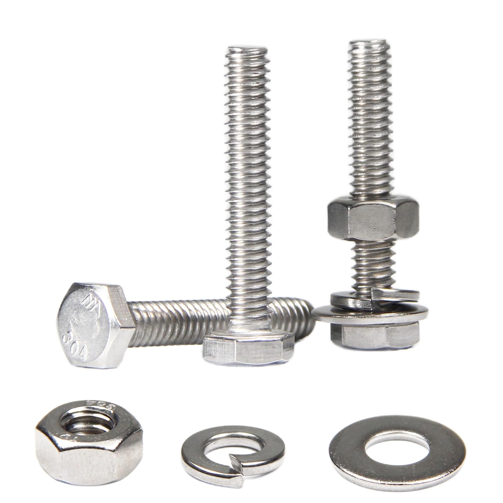 Stainless Steel Hex Bolts - 20 Sets 1/4-20 -19