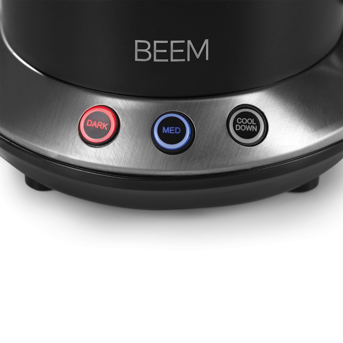 BEEM ROAST-PERFECT Torréfacteur avec 200 g de café brasil (grain entier non torréfié) | 2 degrés de torréfaction réglables [acier inoxydable, verre borosilicaté, noir]