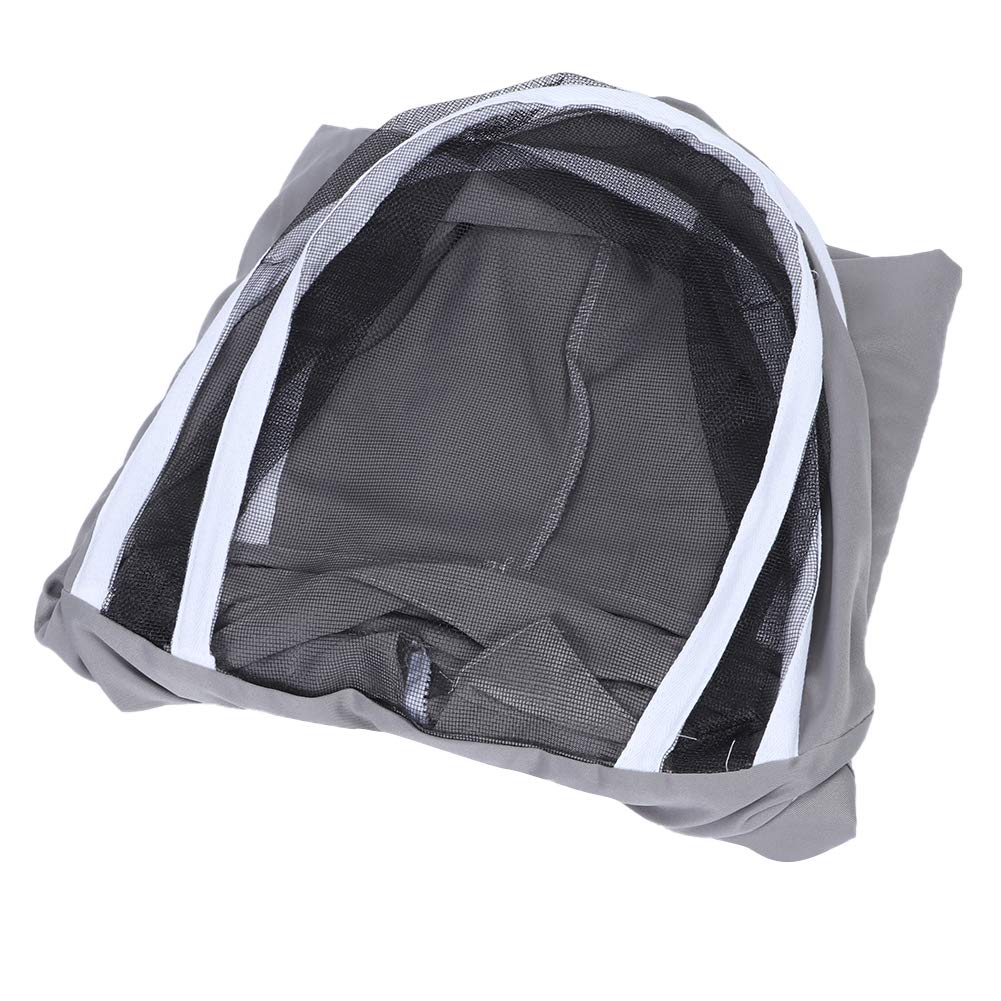 SIXRUN Giacca da Apicoltore Tuta da Ape in Cotone Poliestere con Doppie Cerniere Velo Pieghevole Grembiule Copertura Viso Vestibilità Traspirante per Apicoltori Ispezione dell'alveare e Lavoro in
