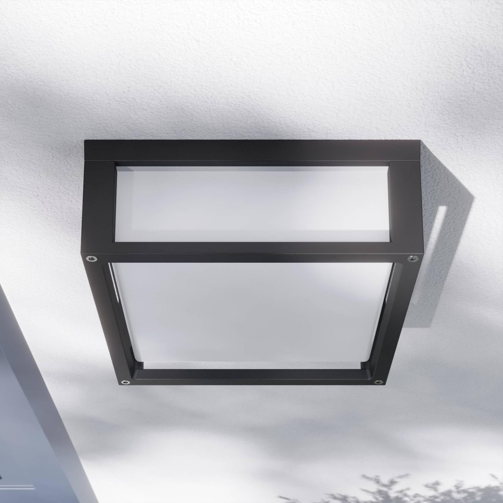 Lucande aplique de pared exterior en gris oscuro, blanco, arriba abajo | luz de exterior ip54 protección contra polvo y salpicaduras, e27, 2 bombillas, moderno para terraza, balcón