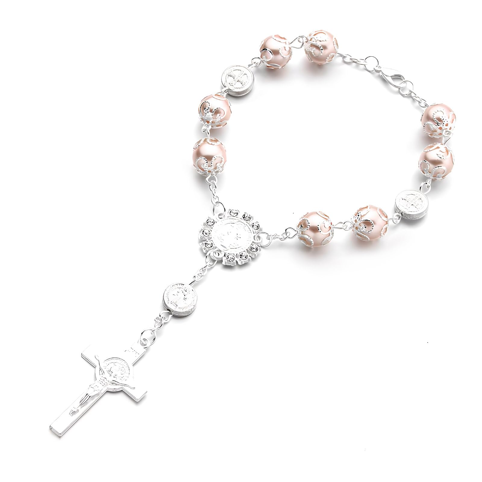 Ziciner Car Rosary for Rearview Mirror Personalized Blessing Rear View Mirror Hanging Decor Auto Rosary Pendant Car Interior