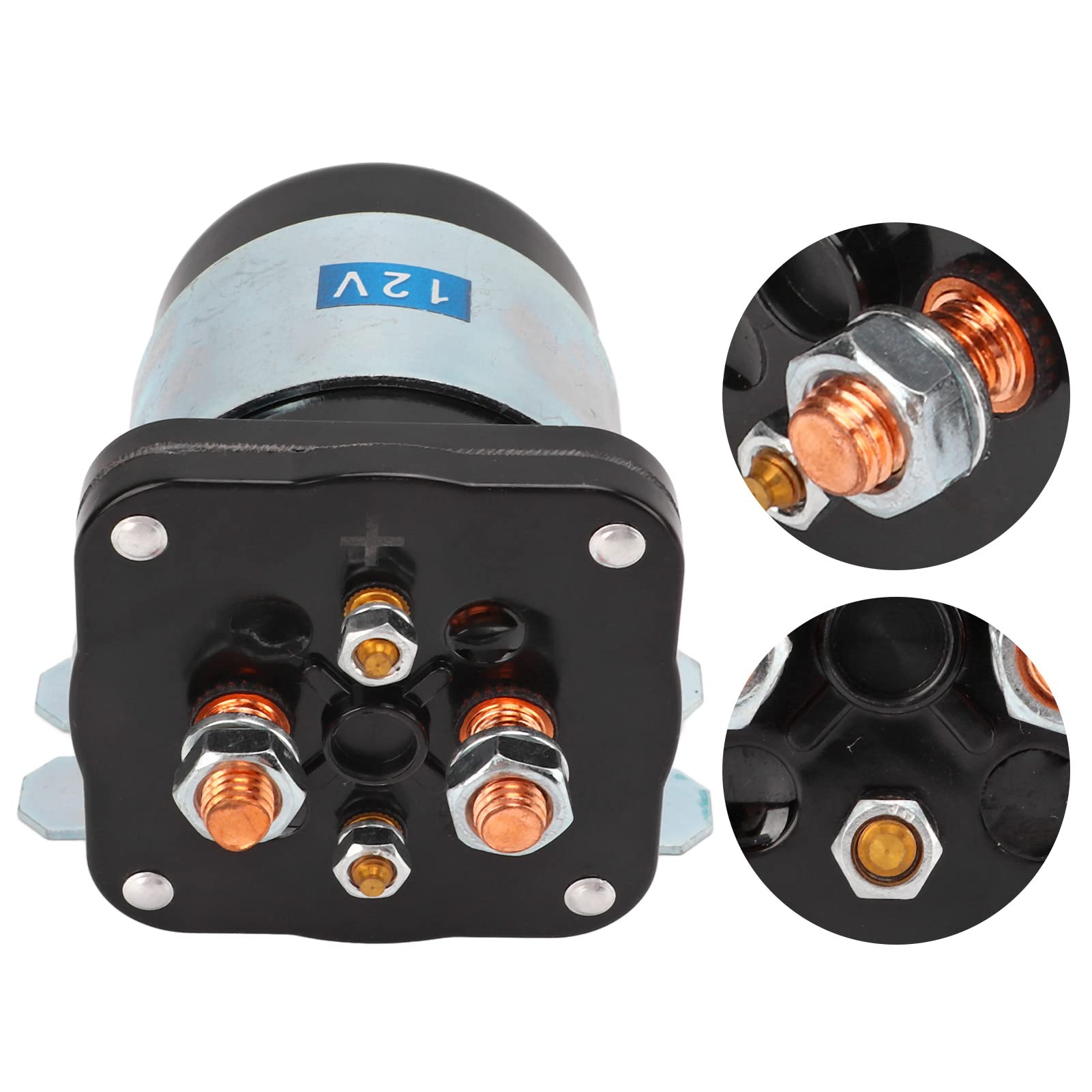 Fabater Przekaźnik Mocy Elektromagnetycznej 12 V 200 A 586-105111 586-902 Zamiennik Zaworu Elektromagnetycznego Stycznika Rozrusznika dla Białych Rodgers, 4 Wtyczki Dwustronne