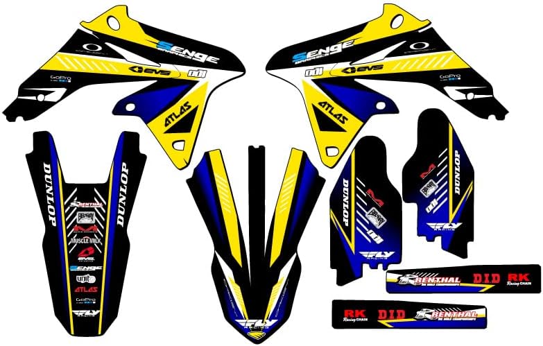 2008-2017 RMZ 450 SURGE Black Senge Graphics Complete Kit With Rider I.D. Compatible with Suzuki