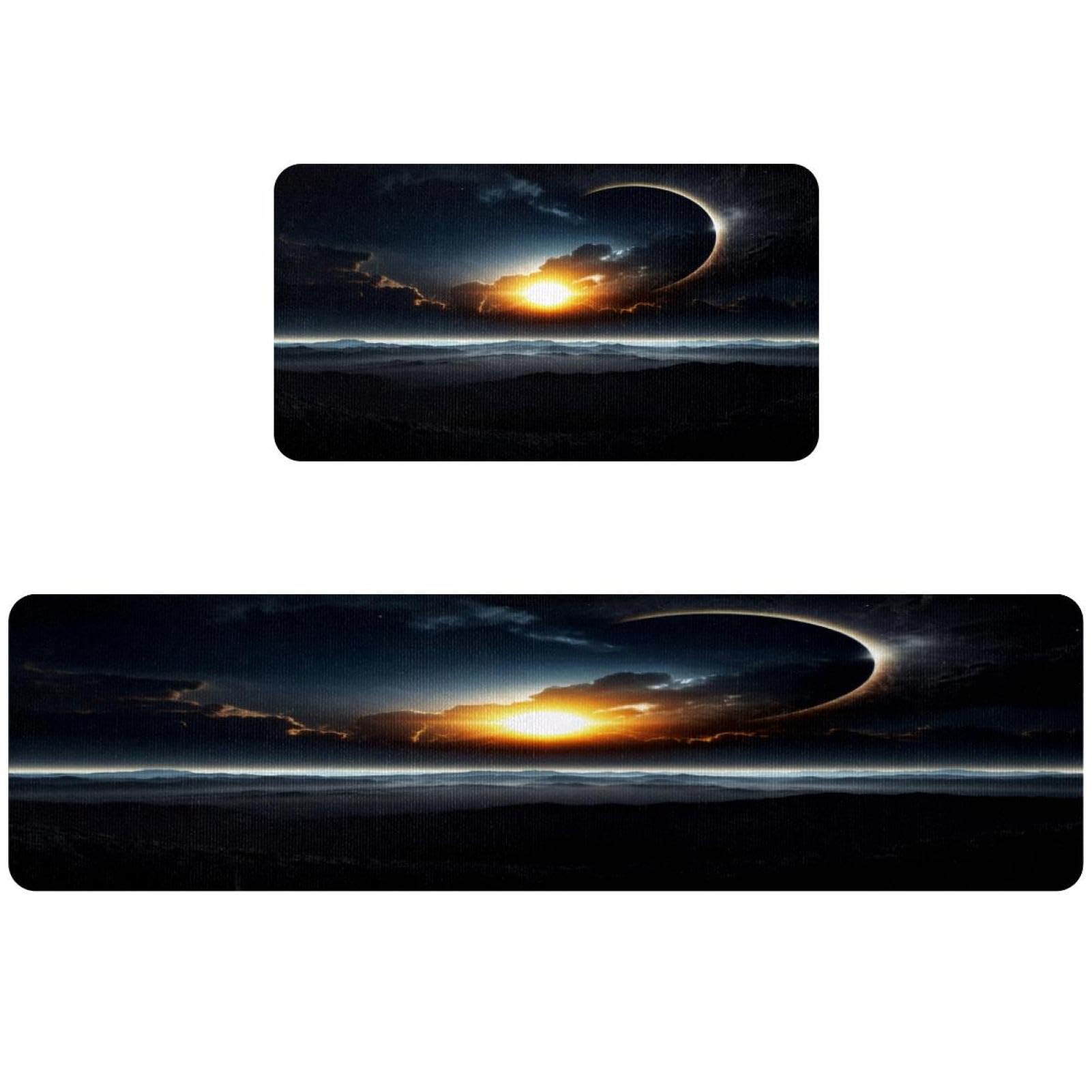 Tapete de cocina VAPOKF con diseño exclusivo de eclipse solar y acabado absorbente premium