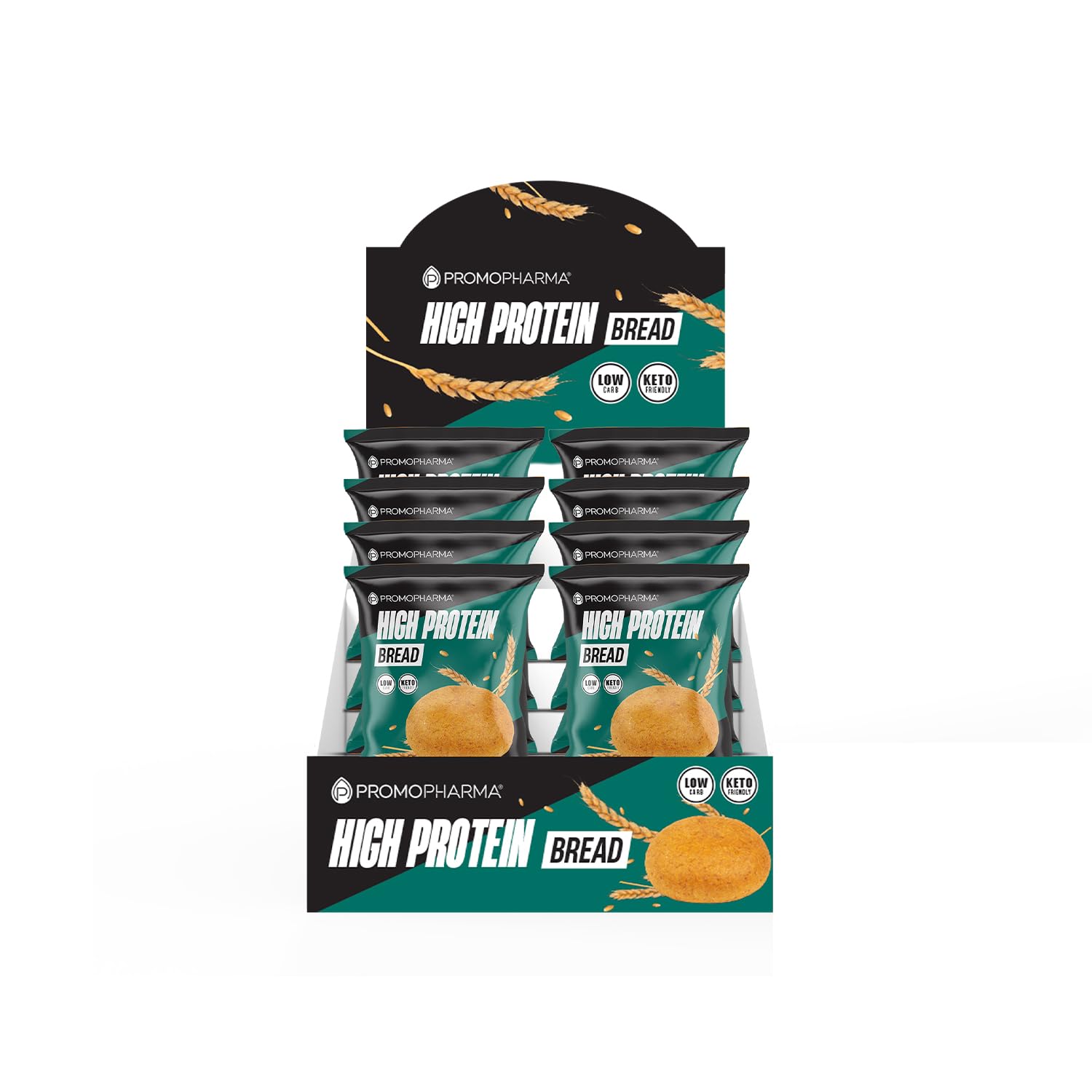 High Protein Bread - Pane Proteico Keto a Basso Contenuto di Carboidrati e Zuccheri - Snack Proteico per Dieta Chetogenica - Ideale per Dieta Proteica e Low Carb - 8 Panini da 50 g