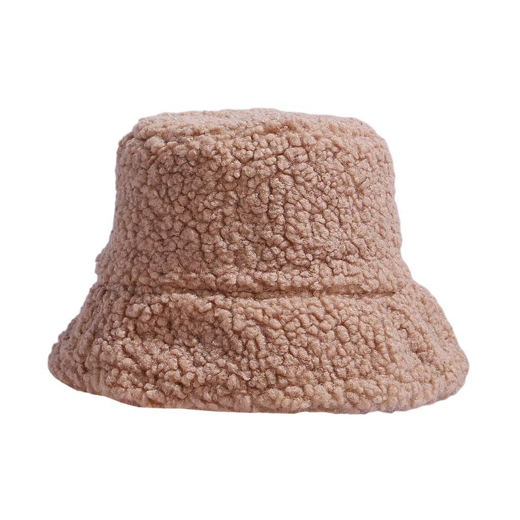 BNF®Winter Bucket Hat Warm Faux Fur Wool Elegant for Autumn Winter Hat Khaki|Clothing, Shoes & Accessories|Womens Accessories|Hats|Package Includes:1 Piece Bucket Hat-image-37