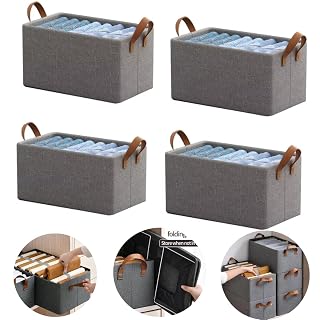 Kit 4 Cestos Rígidos para Guarda-Roupa