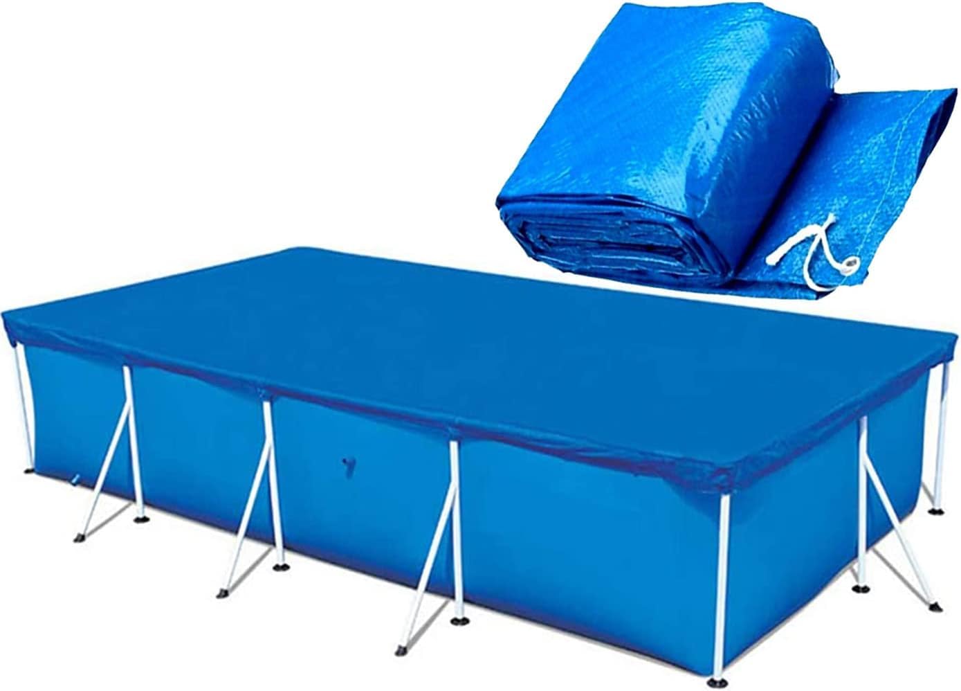 WINOK Poolabdeckungen, Schwimmbad Poolabdeckplane Rund, Schwimmbecken Solarplane Pool Abdeckung für Metal und Prism Frame Easy Set Rund Pools, PE Schutzplane Wasserdicht Staubdicht