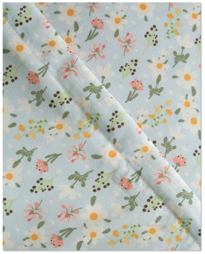 Image of Duvet Cover Queen Size Set - Extra Soft Floral Duvet Cover 90 x 90 with 2 Pillow Shams - Comfy, Breathable Bedding Set - Hotel Luxury & Fade Free w / Zipper Closures & Ties - Sage Cottage Floral