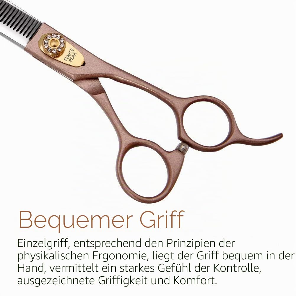 Professionelle Effilierschere für Hunde und Katzen, 1,2 cm, Fellpflegeschere aus 440C-Edelstahl, Effilierschere für Hunde, 50/56 Zähne