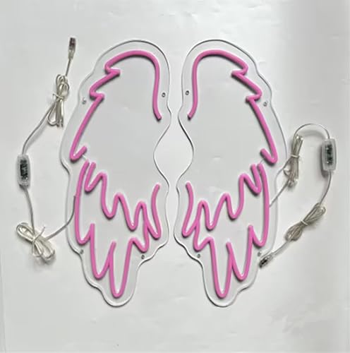 Miniatura 10 de Letrero de neón con alas de ángel enormes para decoración de pared, alas de ángel, luces de neón para fiestas familiares, bonitos letreros de neón,