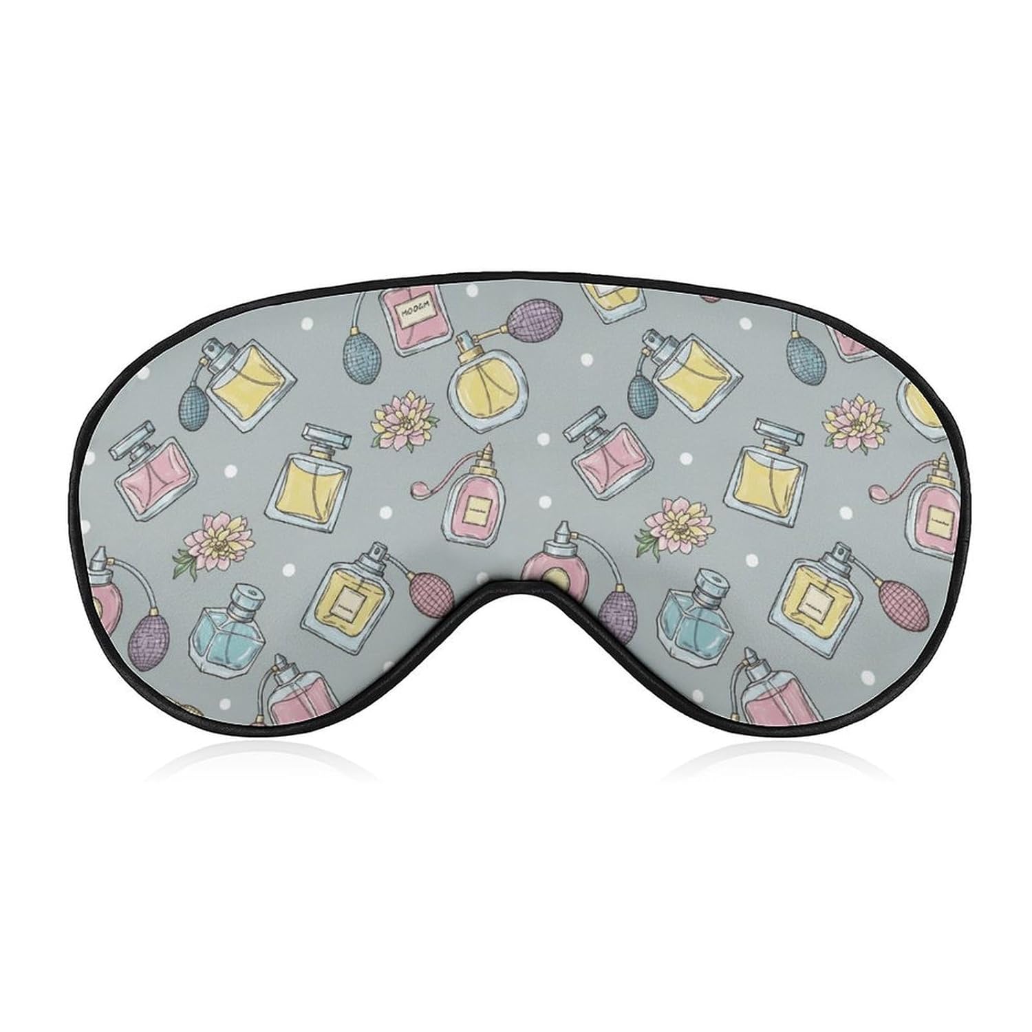 Sleep Mask Blackout Eye Mask for Sleeping Perfume Bottles Flowers Night Blindfold for Men Women