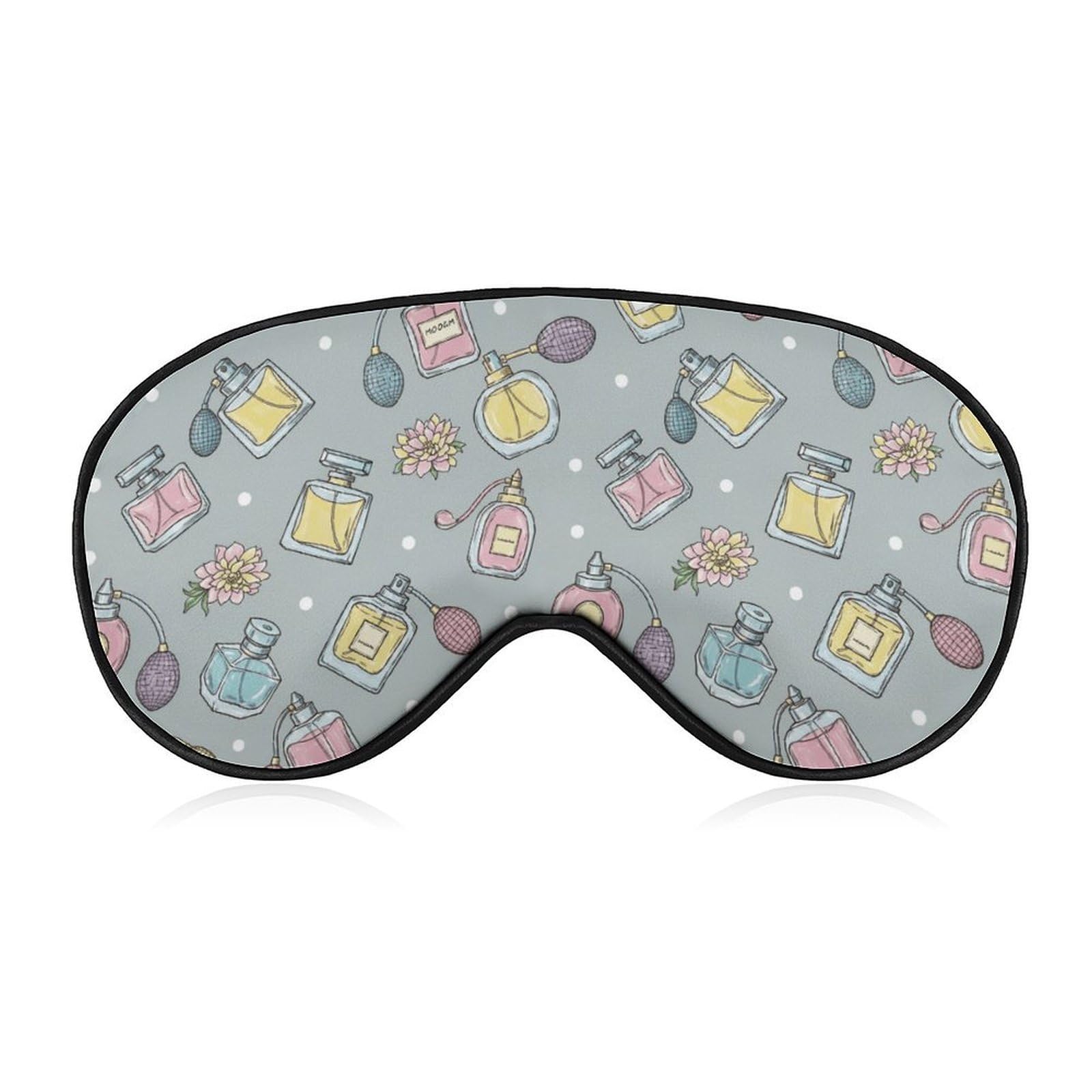 Sleep Mask Blackout Eye Mask for Sleeping Perfume Bottles Flowers Night Blindfold for Men Women