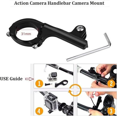 Miniatura 4 de VVHOOY Adaptador de montaje de manillar de bicicleta de aluminio compatible con GoPro Hero 1110987654AKASO Brave 456 Plus7