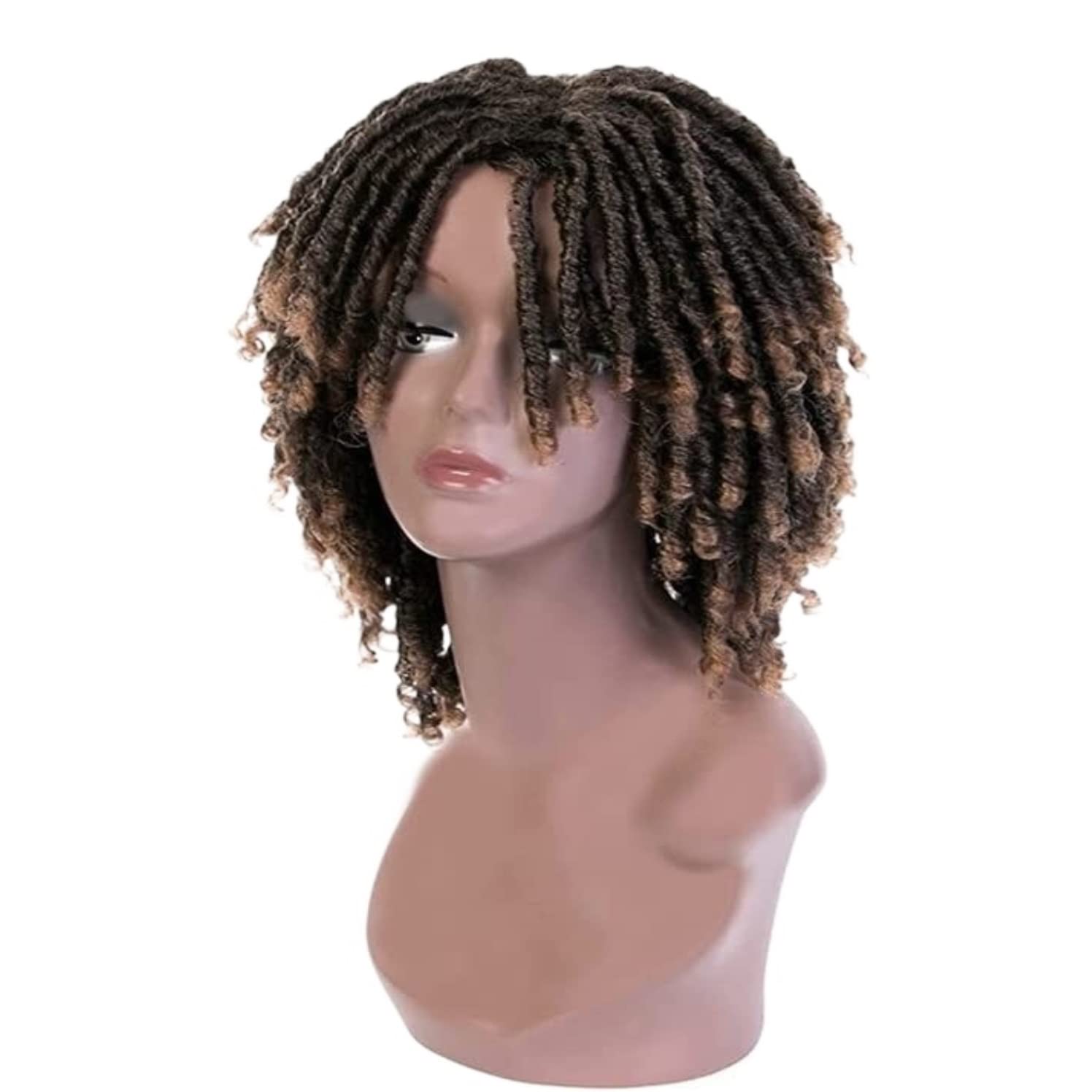 Perücke Lockige Perücken Für Schwarze Frauen, Afro Kinky Curly Perücke Mit Pony Kinky Curly Afro Perücke Mit Pony Haarextension(A)
