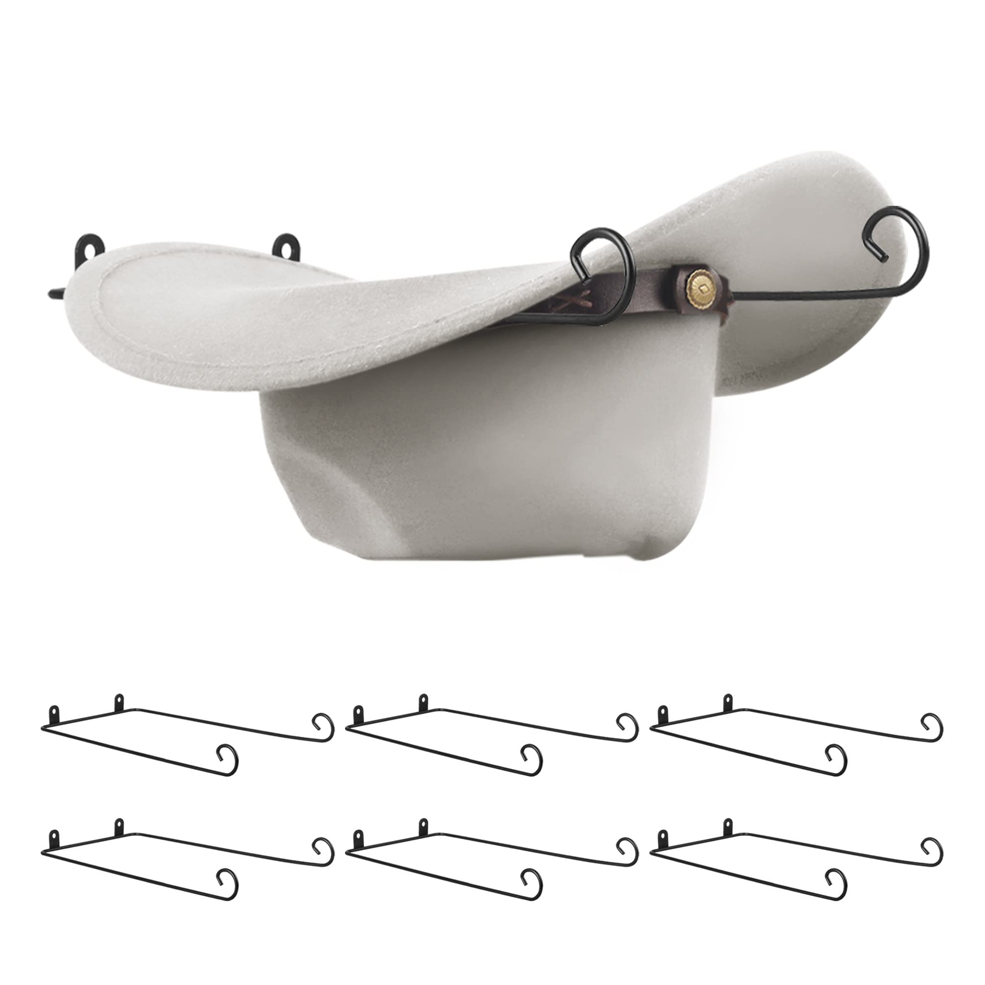 WNXSLOAD Soporte para sombreros de vaquero, 6 piezas, soporte para sombreros de vaquero para pared, estante para sombreros de vaquero, colgador de sombreros de vaquero mantiene la forma original del