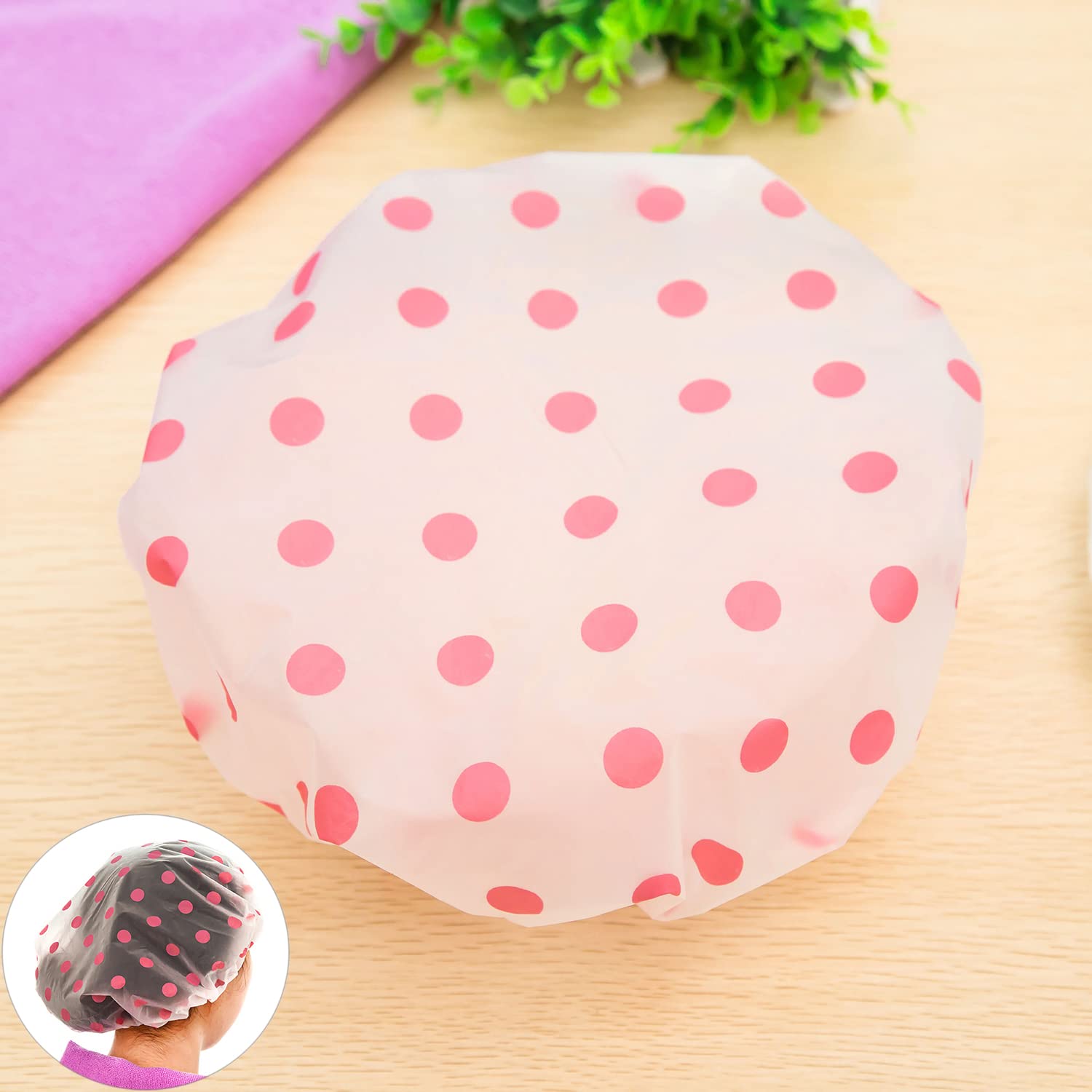 3 Pezzi Cuffia Doccia, Elastica Cuffia da Doccia Impermeabile, Riutilizzabile Cuffia da Bagno, Showe Caps per Capelli di Protezione per Donna,Doccia, Spa, Salon (Blu, Giallo, Rosa)