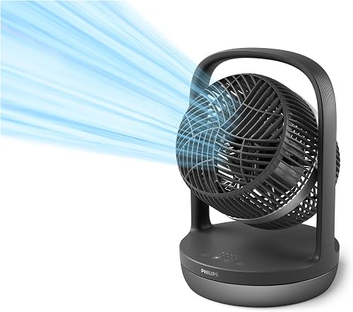 Philips Oscillating Table Fan Series 3000. Powerful & Ultra-Quiet with SilentWings Technology. 23 dB. Air Circulator. Adjustable Tilt 180°. 12h timer. For Bedroom, Home and Office. Black (CX3050/01) - 5