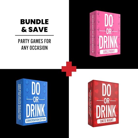 Do or Drink Drinking Card Games for Adults - Fun Adult Games for Game Night & Parties - 18th Birthday Gift & Hen's Party Games with 350 Cards & 175 Challenges That Will Get You Drinking