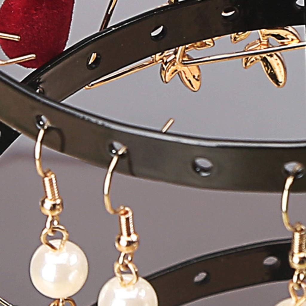 4-Layer Circular Rotating Metal Wrought Iron Earring Jewelry Rack, Bracket Storage Rack Display Rack