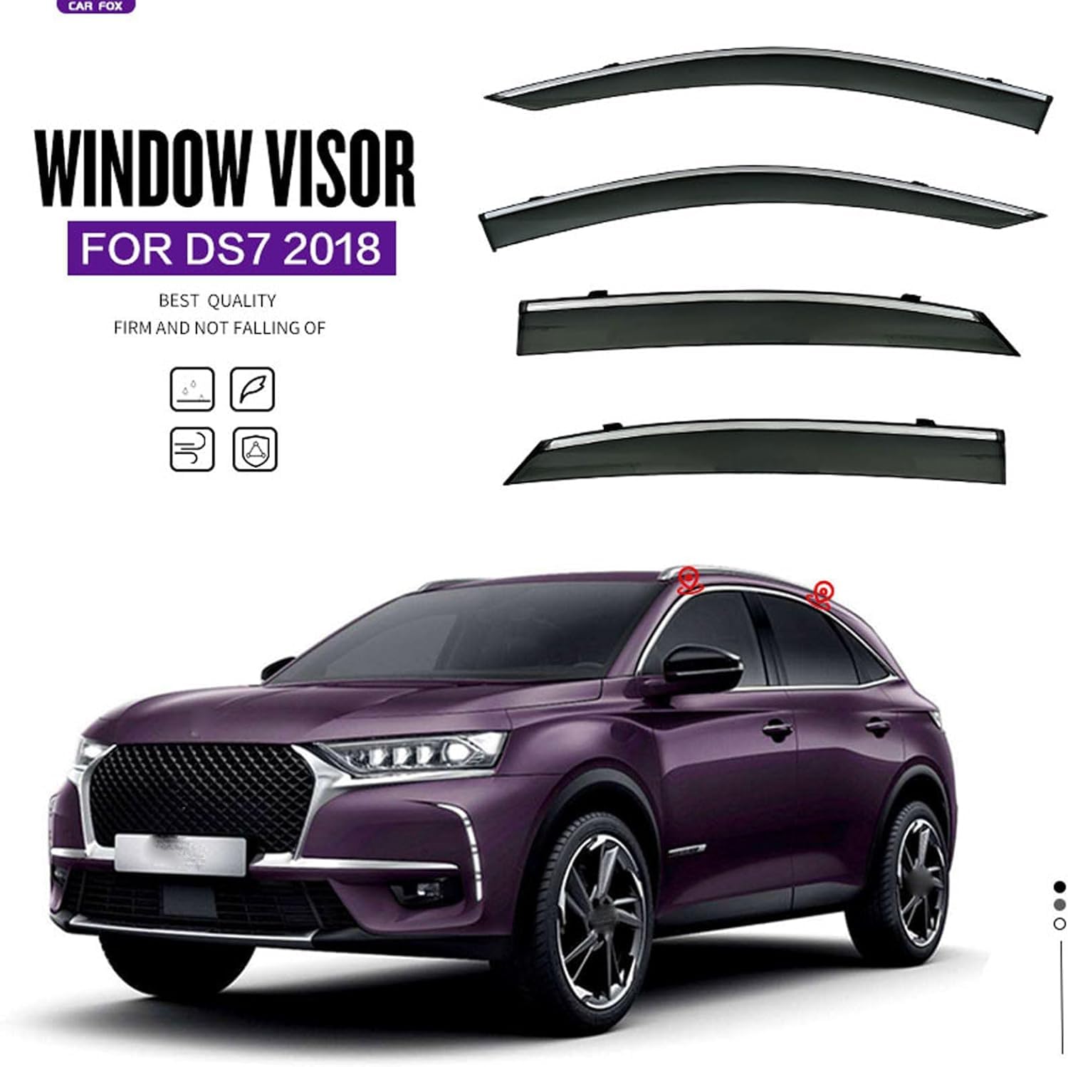 Deflettori Finestrini Per Citroen DS 7 Crossback: Antiturbo, Antivento E Facili Da Montare